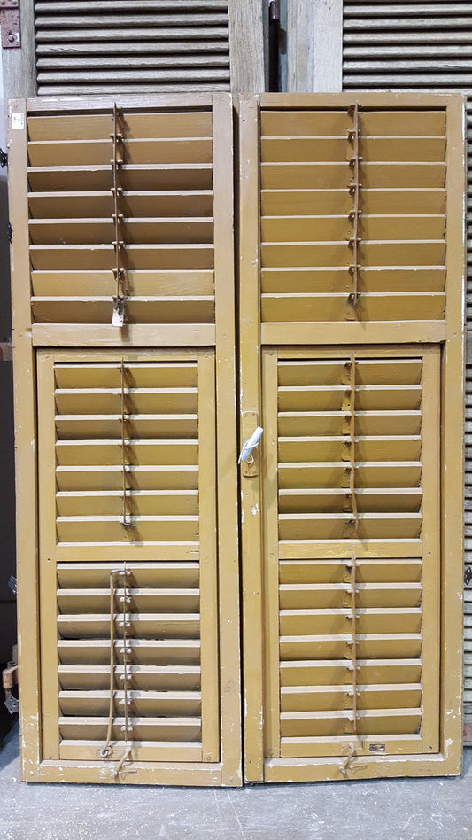 Pair of Mustard Wooden Shutters