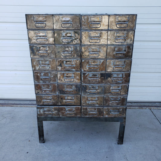 Stacking Stripped Multi-drawer Cabinet on Base