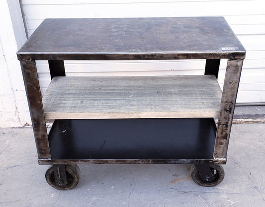 Stripped Metal Trolley Table