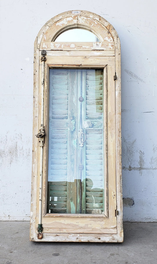 Arched Wood Window and Shutter Set