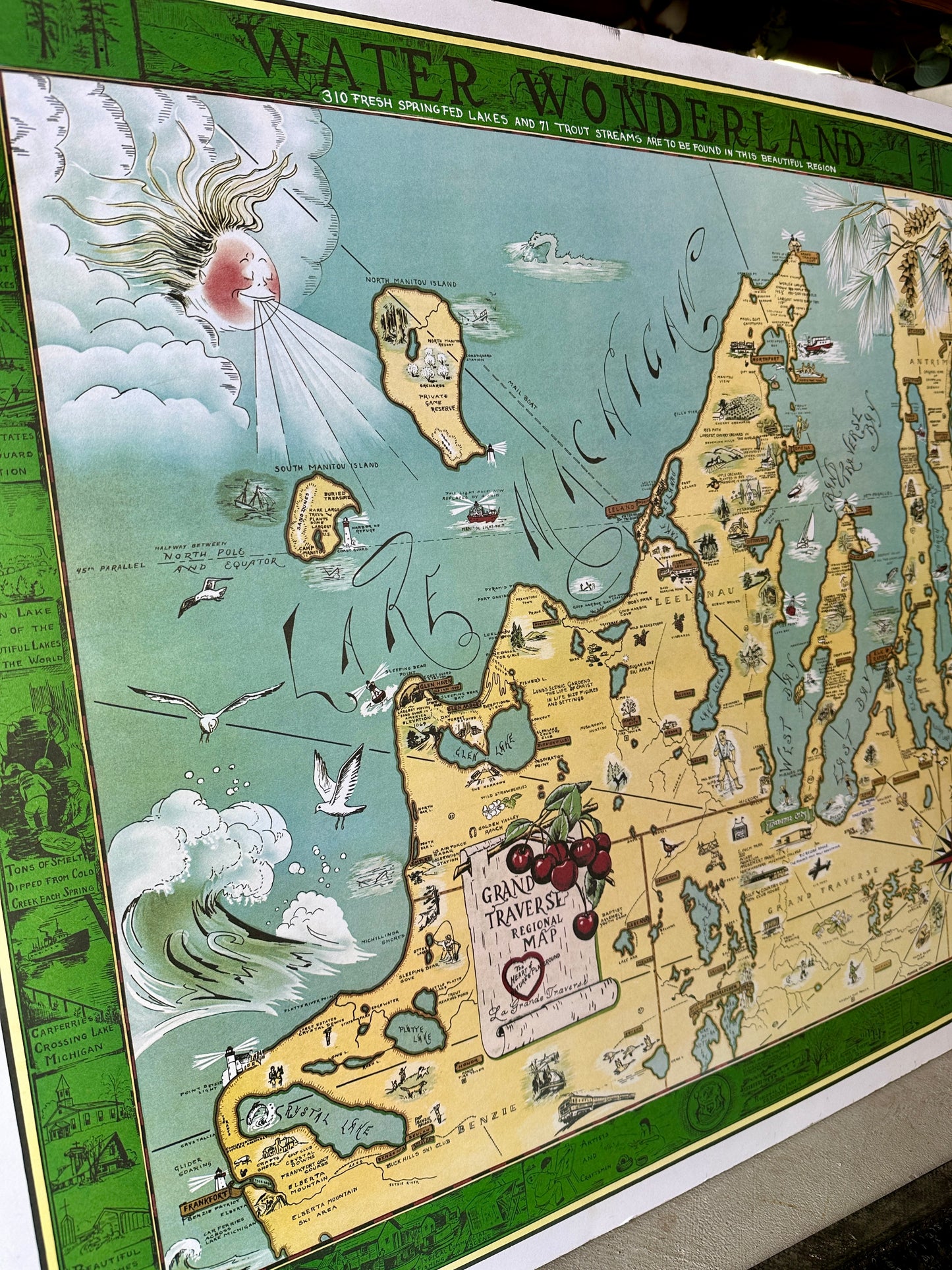 Water Wonderland Grand Traverse Region Map Poster