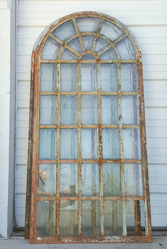 35 Pane Iron Extended Half-Round Style Window