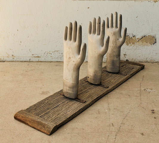 Repurposed Glove Mold Rack