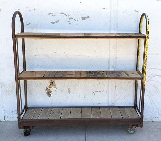 Repurposed Industrial Trolley Shelving Rack