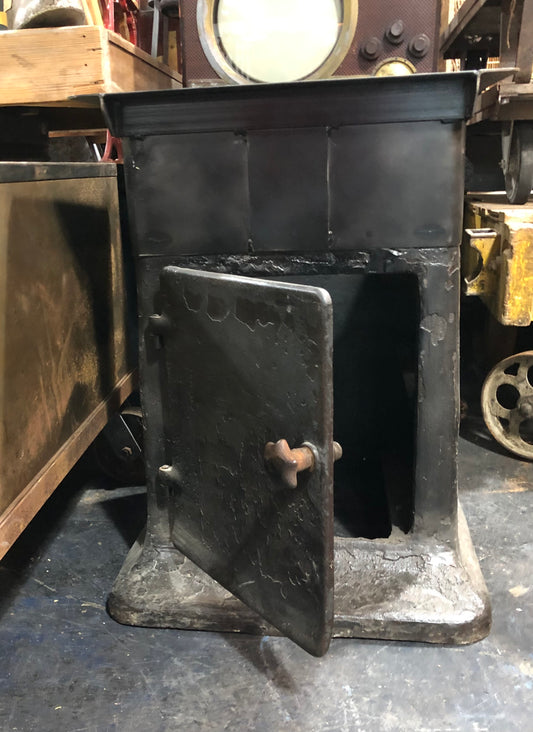 Black Cast Iron Table Base with Door