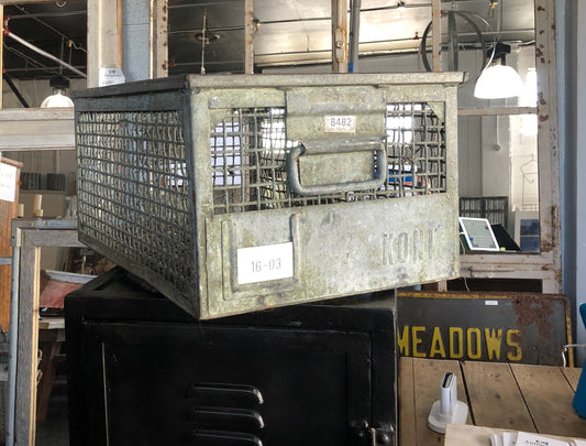 Heavy Industrial Metal Mesh Crate with Handles