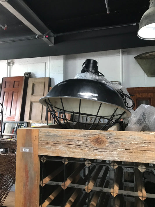 Industrial Black Iron Caged Pendant Light