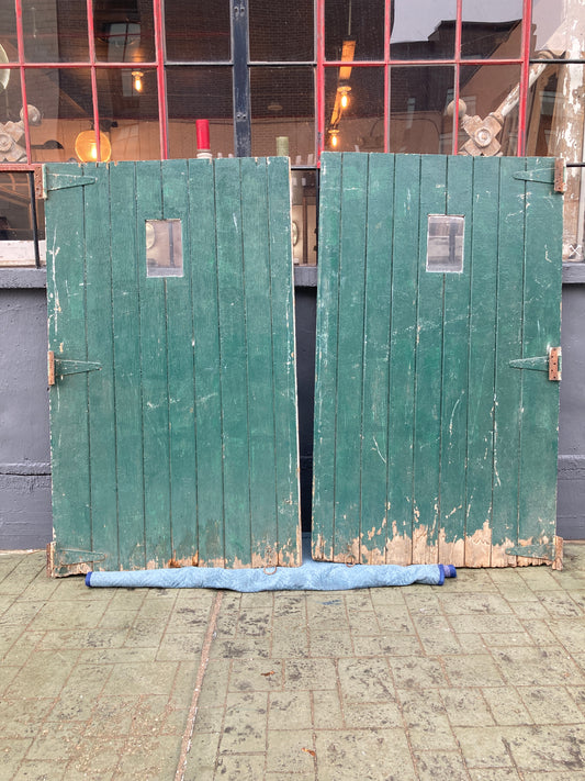 Green & White Carriage Barn Door