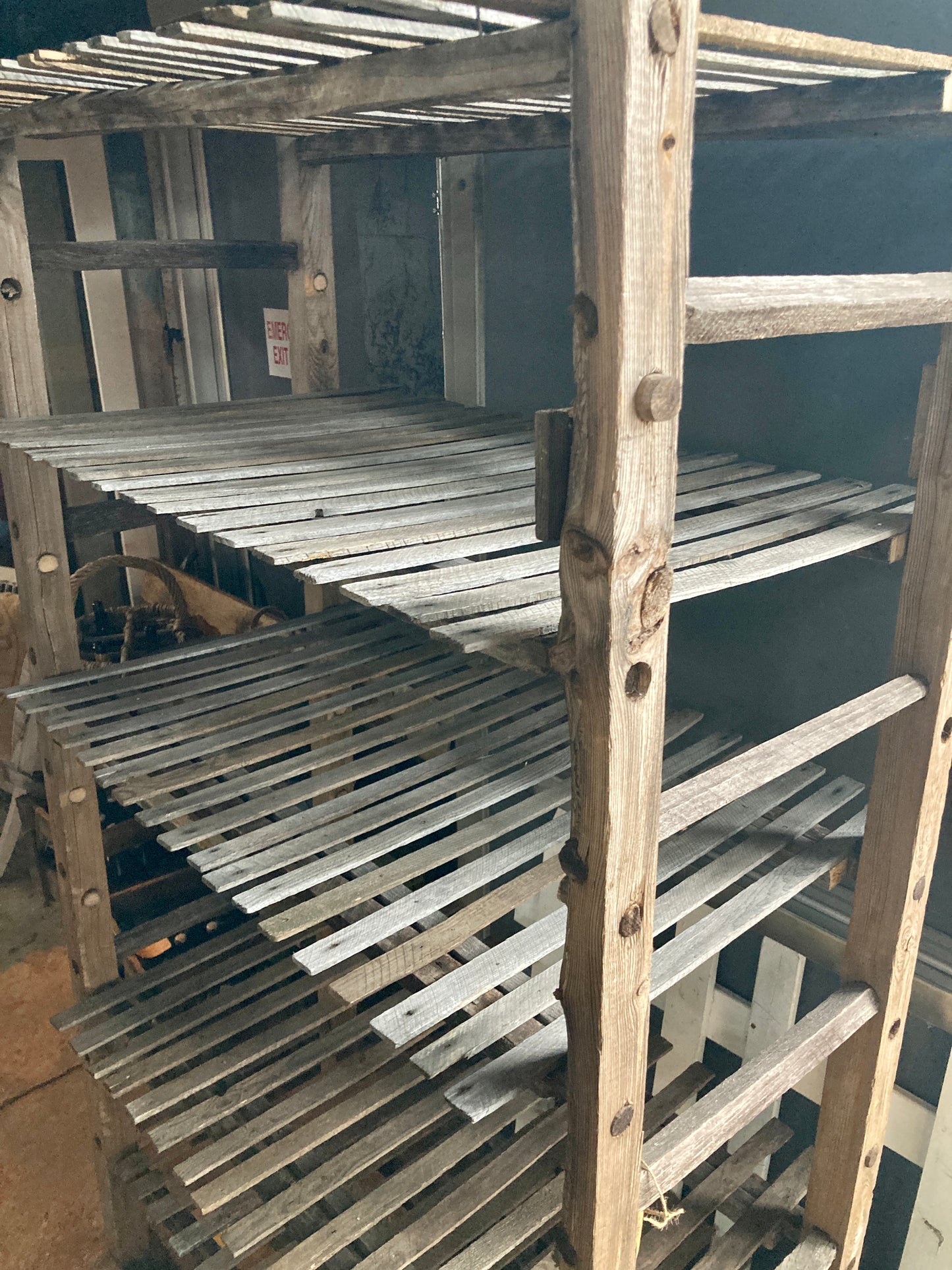 Large Wooden Shelf Rack on Wheels