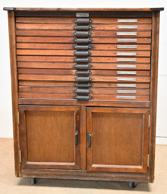 Antique Hamilton Printer's Cabinet