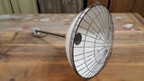 Industrial Caged Pendant White Enamel Light