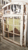12 Pane White Arched Wood Mirror