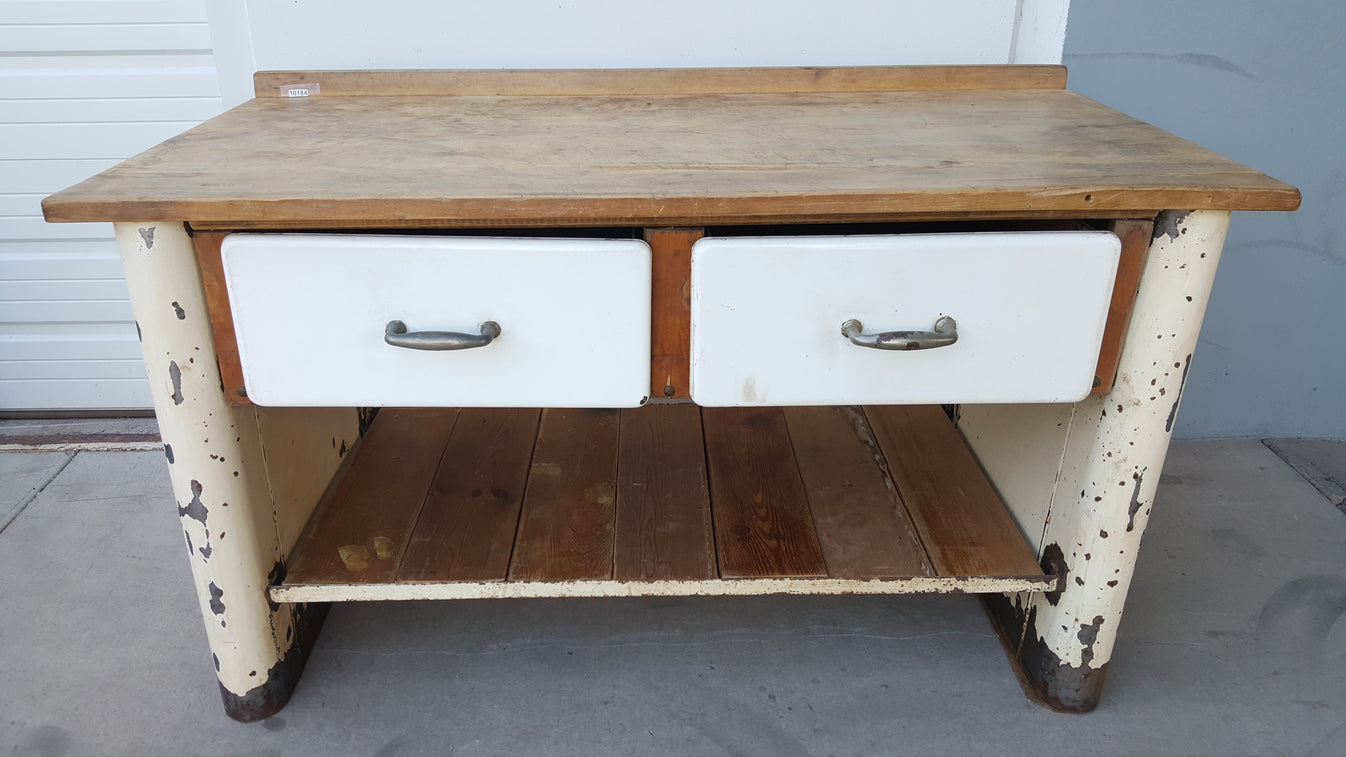 2 Drawer White Bakery Table