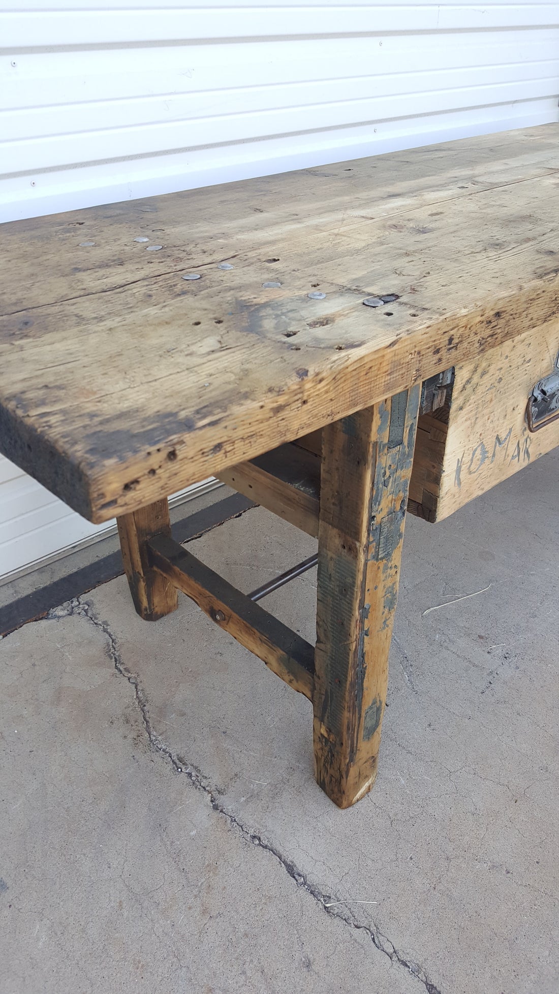 2 Drawer Natural Wood Island Work Table, c.1880 France