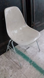 Eames Herman Miller Fiberglass Shell side Chair Elephant White H Base