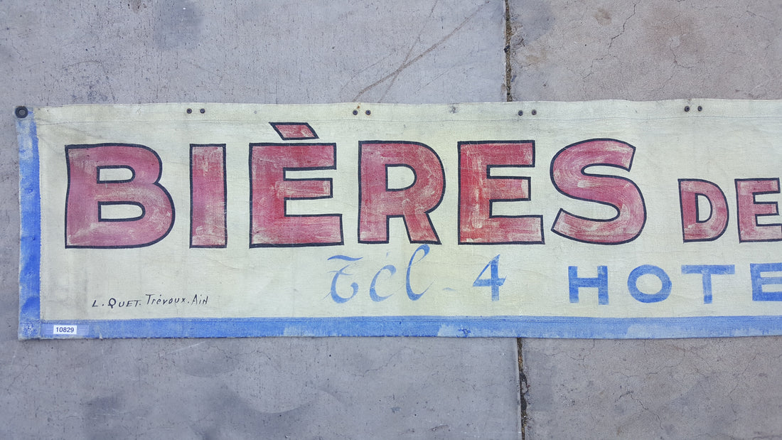 Vintage French Banner/Sign "Bieres de Chalon s/SÃ¢one"