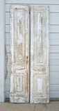 Pair of 3 Panel White Wash Wood Doors