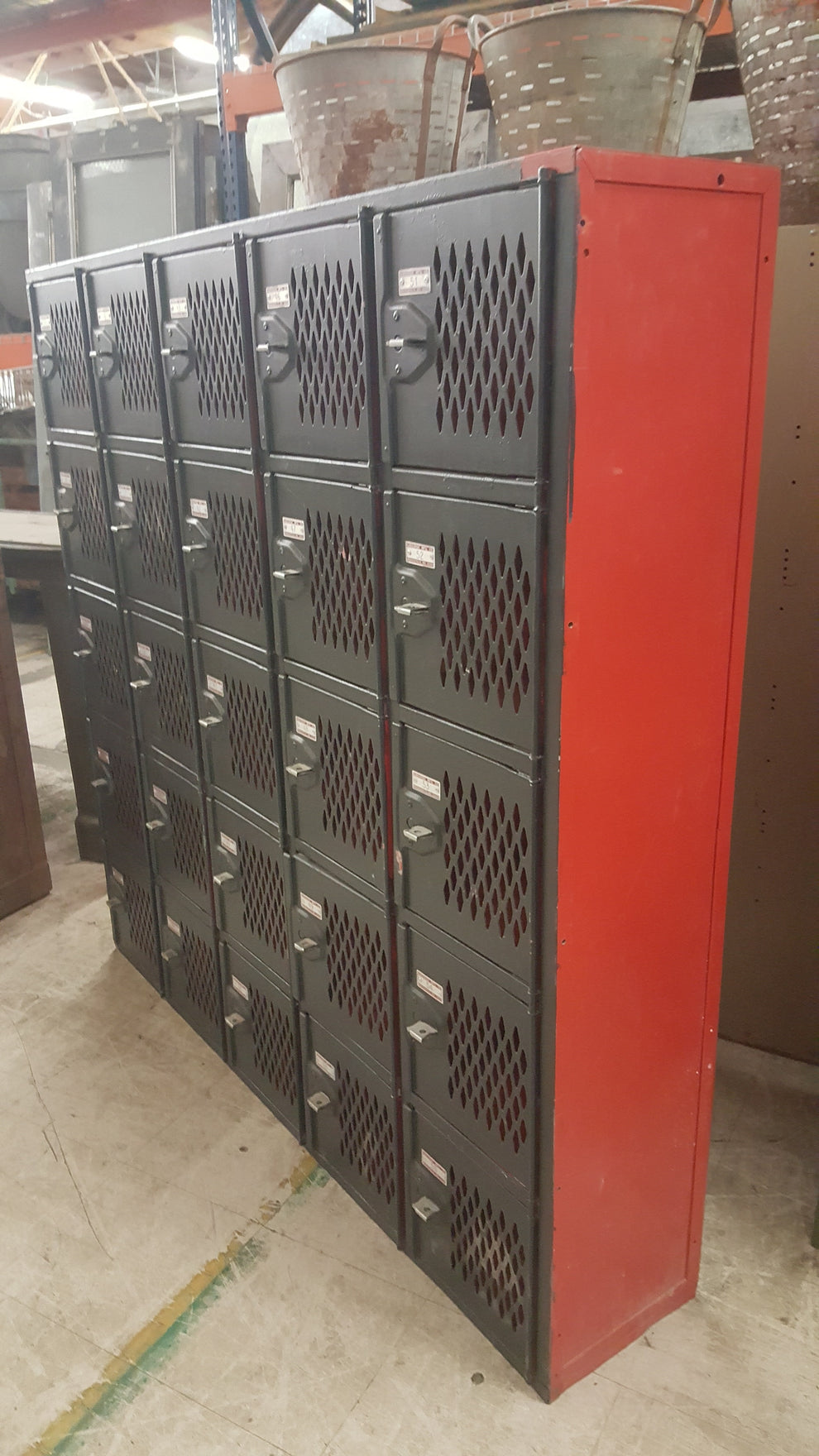 Set of 25 Red and Black Lockers