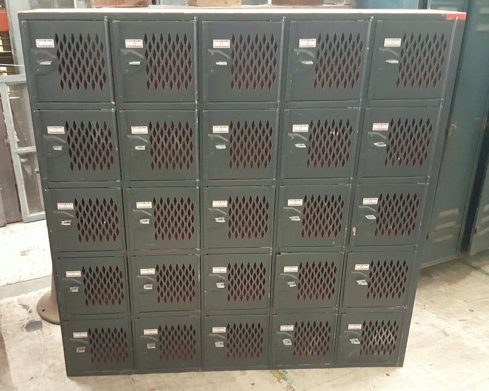 Set of 25 Red and Black Lockers