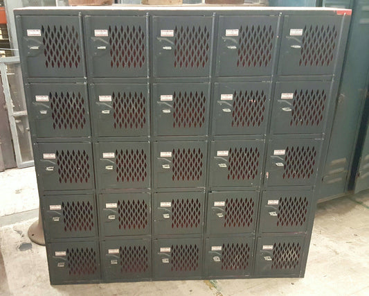 Set of 25 Red and Black Lockers