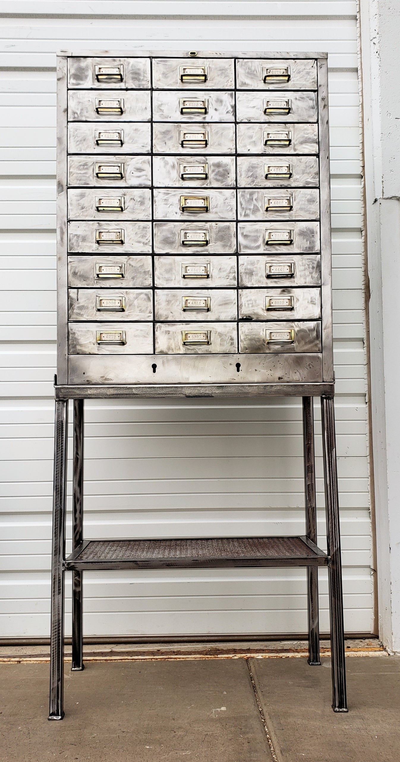 Stripped Multidrawer Cabinet on Base