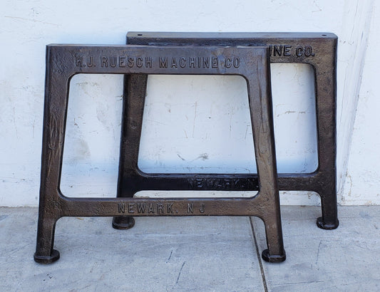 Pair of Industrial Cast Iron Table Bases