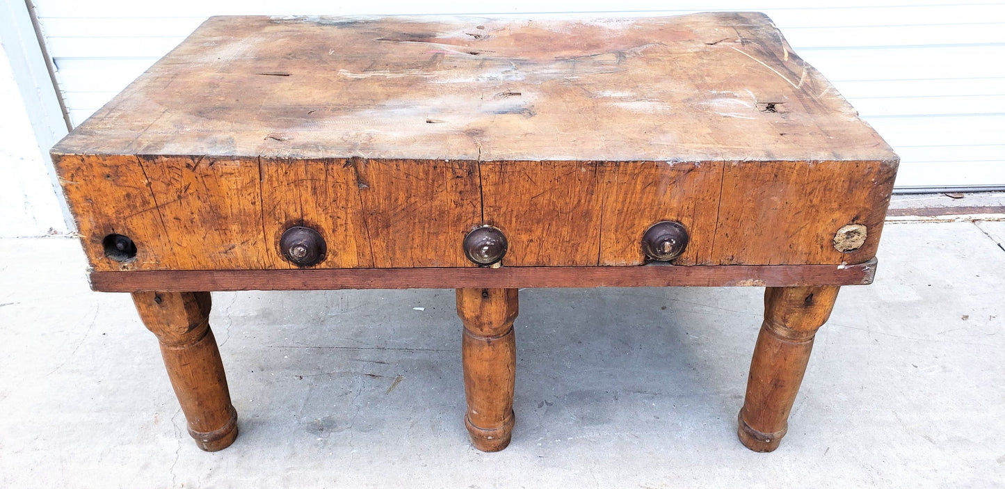 Repurposed Butcher Block Coffee Table