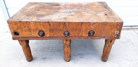 Repurposed Butcher Block Coffee Table