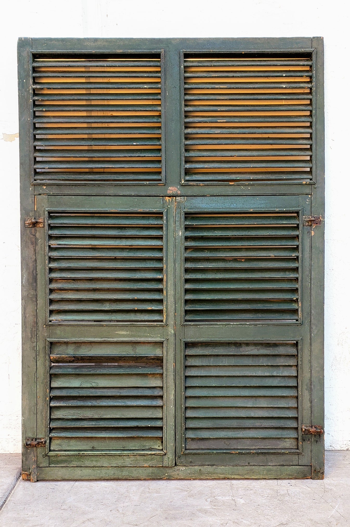 Pair of Green Wood Shutters