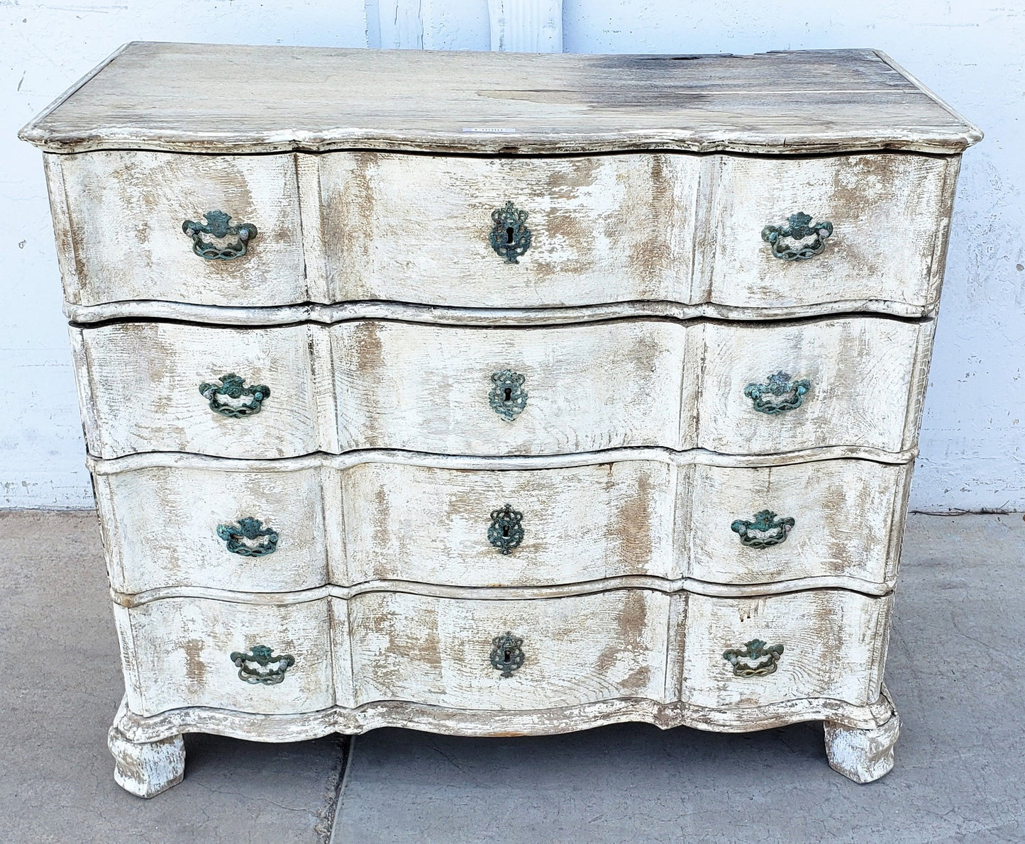 Painted French Antique 4 Drawer Dresser