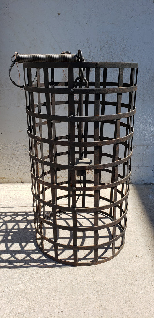 Industrial Iron Pendant Cage Light