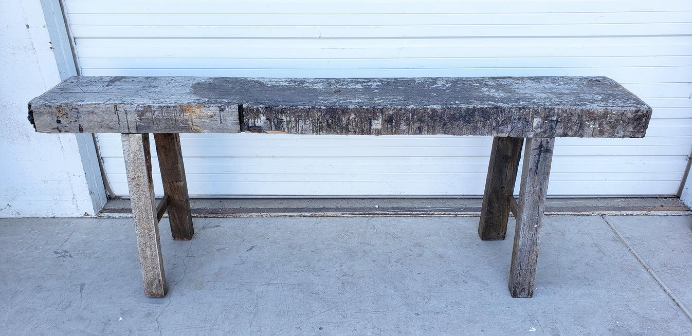 Wooden Work Table with A-Frame Legs
