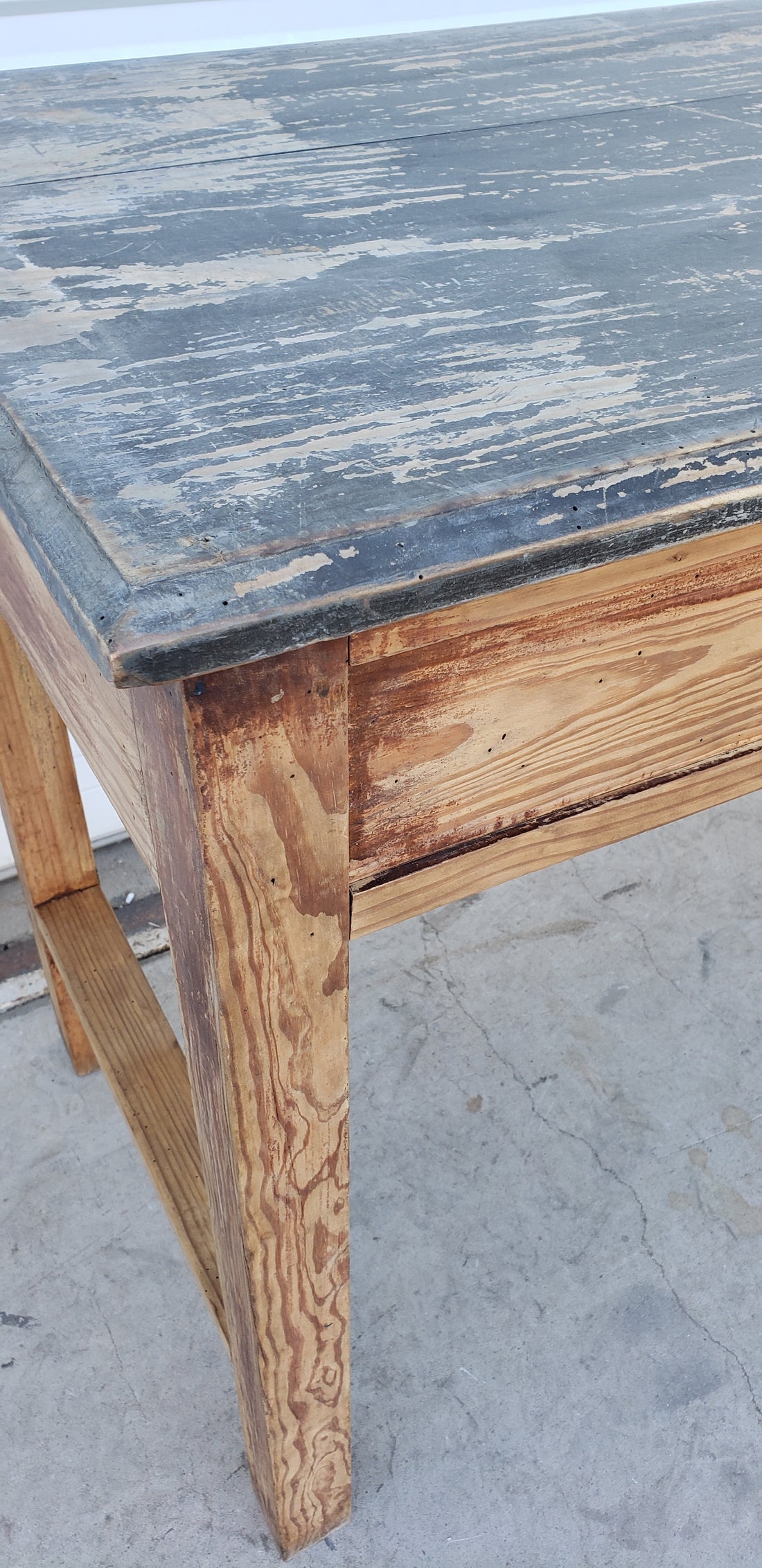 Wood Console Table with Black Top