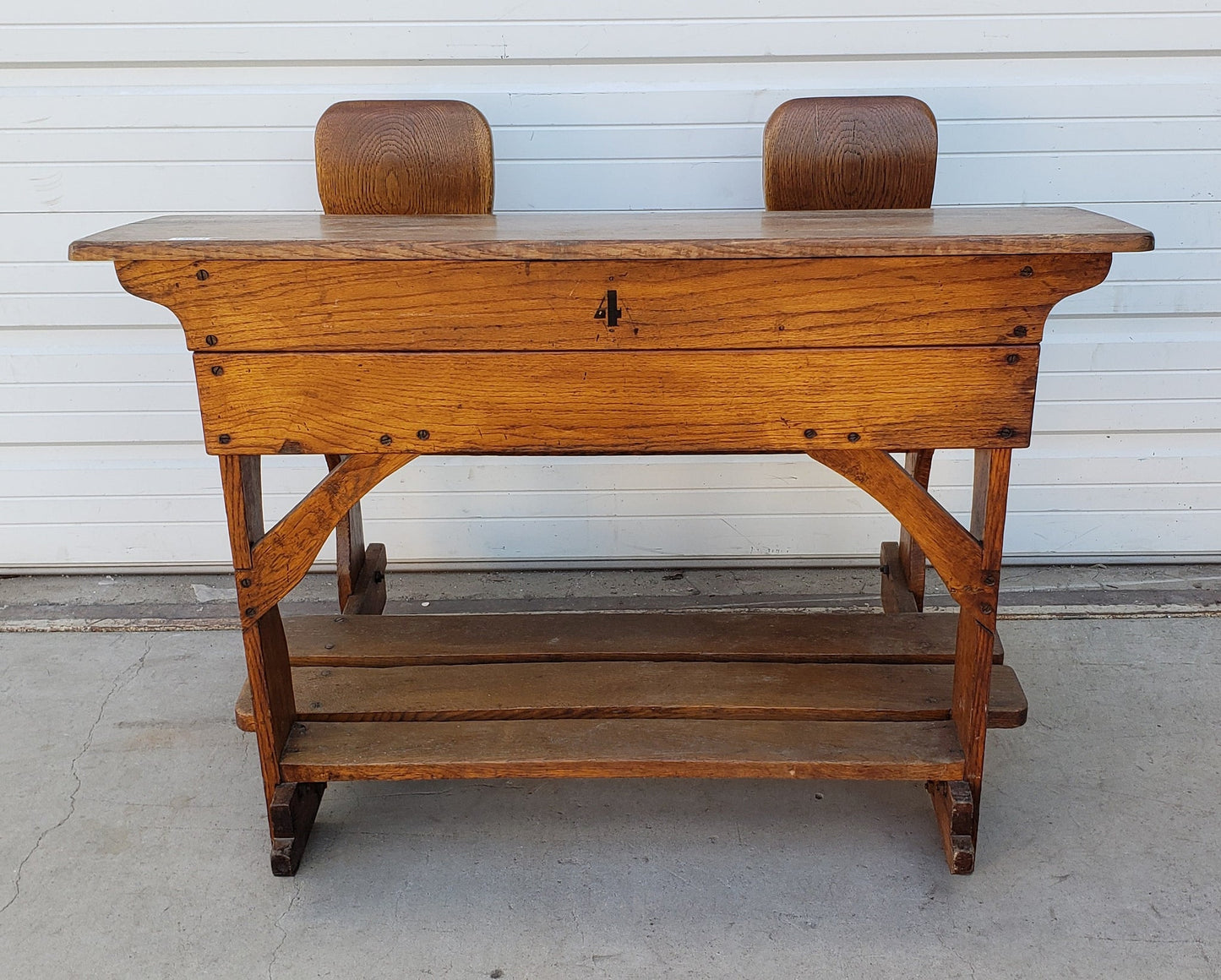 Old Oak School Desk
