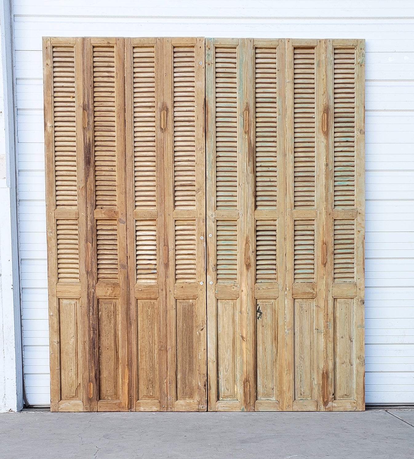 Pair of Large Wood Shutter Style Doors