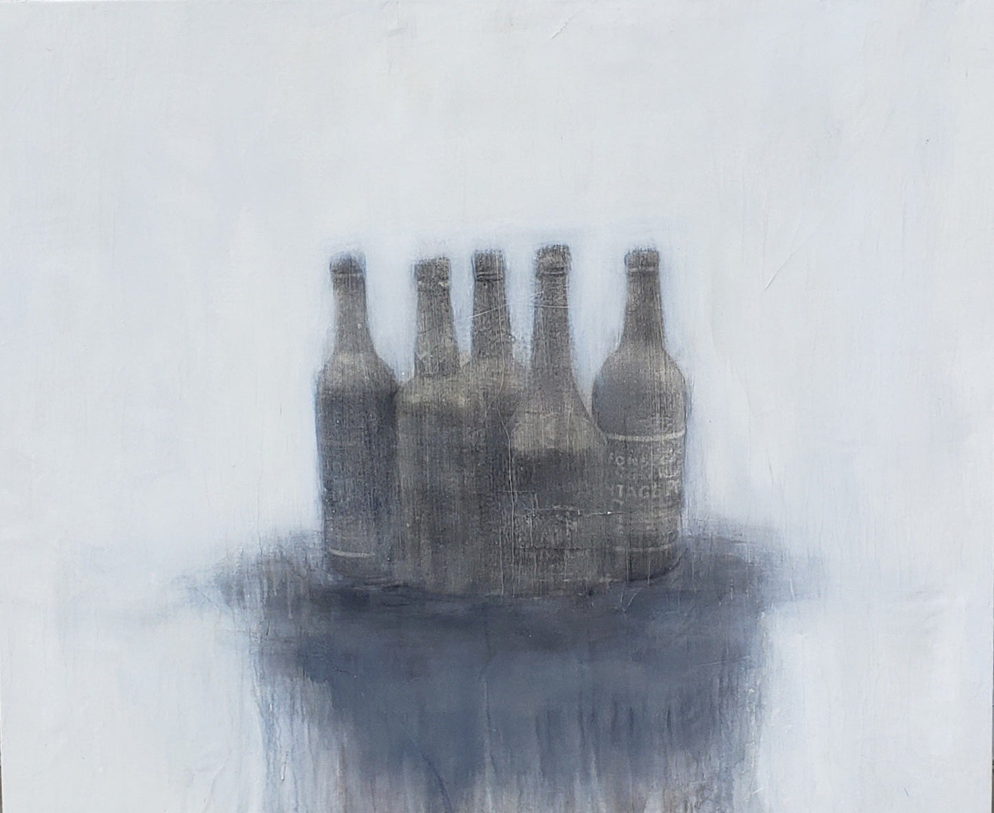 "5 Wine Bottles" Painting by Matt Priebe