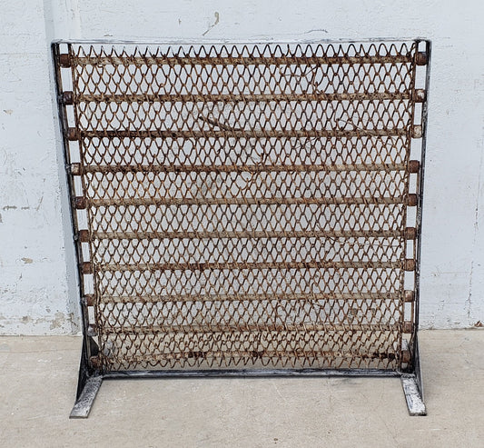 Industrial Repurposed Mesh Conveyor Belt Fireplace Screen