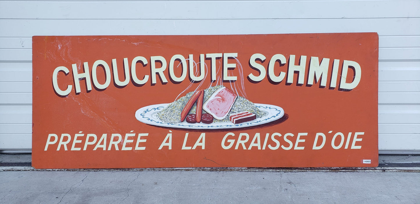 French Wood Choucroute Schmid Restaurant Sign