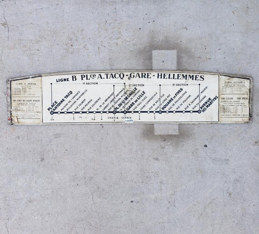 Double Sided French Metal Metro Station Sign - PLce a Taco Gare - Hellemmes