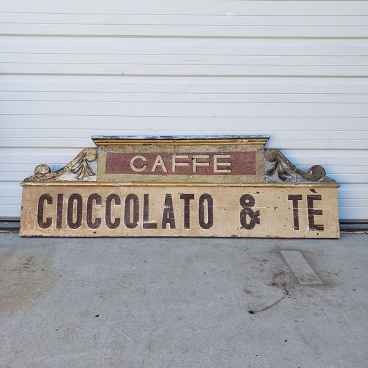 Wooden Caffe Sign - Cioccolato & Te