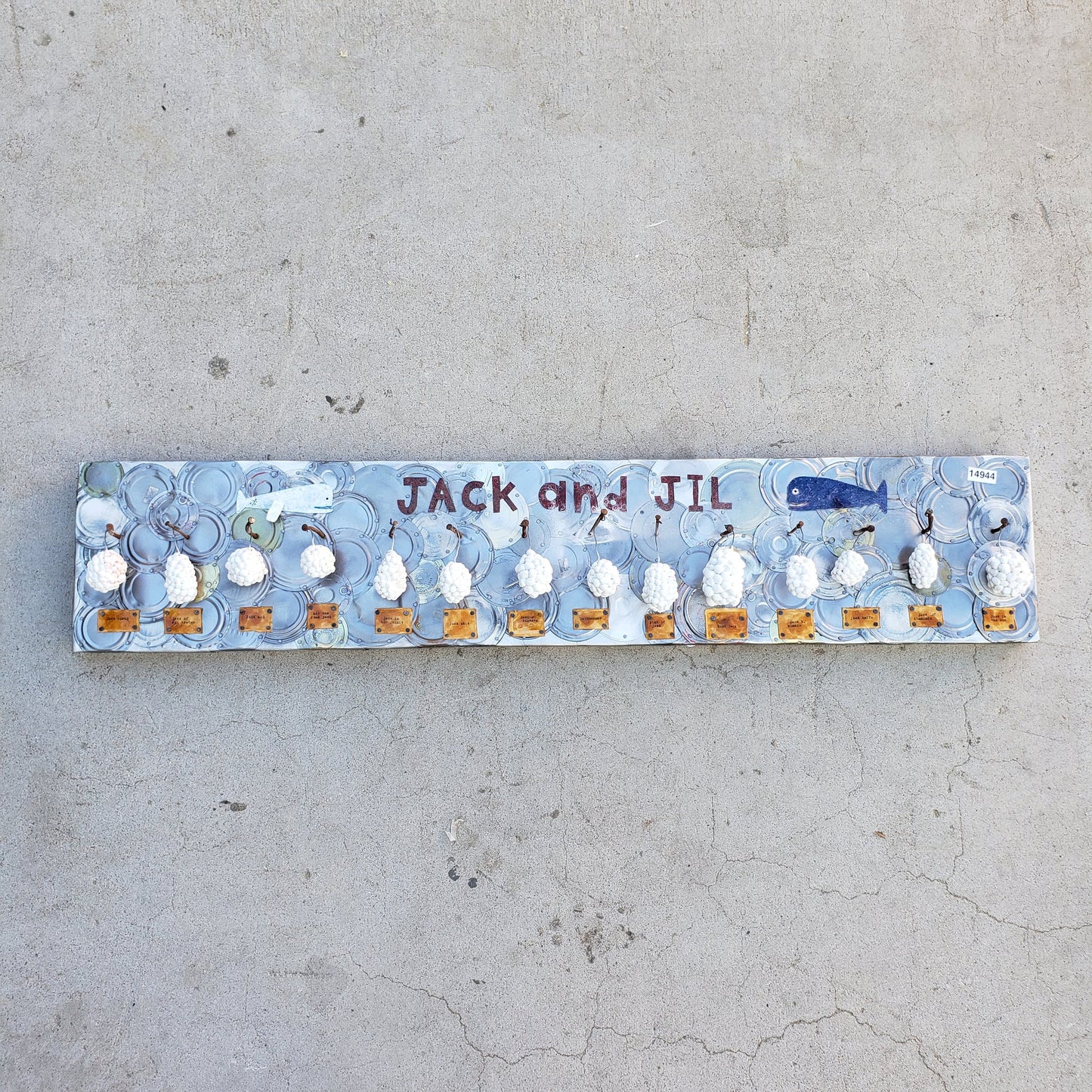 Jack and Jill “Fish Roe” Mixed Media Folk Artwork by J.H., 2010