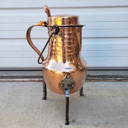 Large French Copper Hot Chocolate Kettle