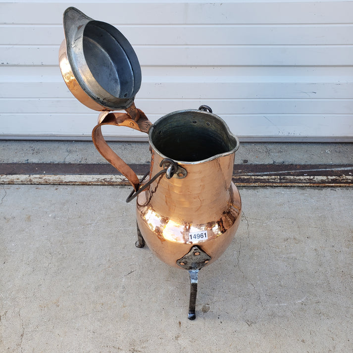Large French Copper Hot Chocolate Kettle