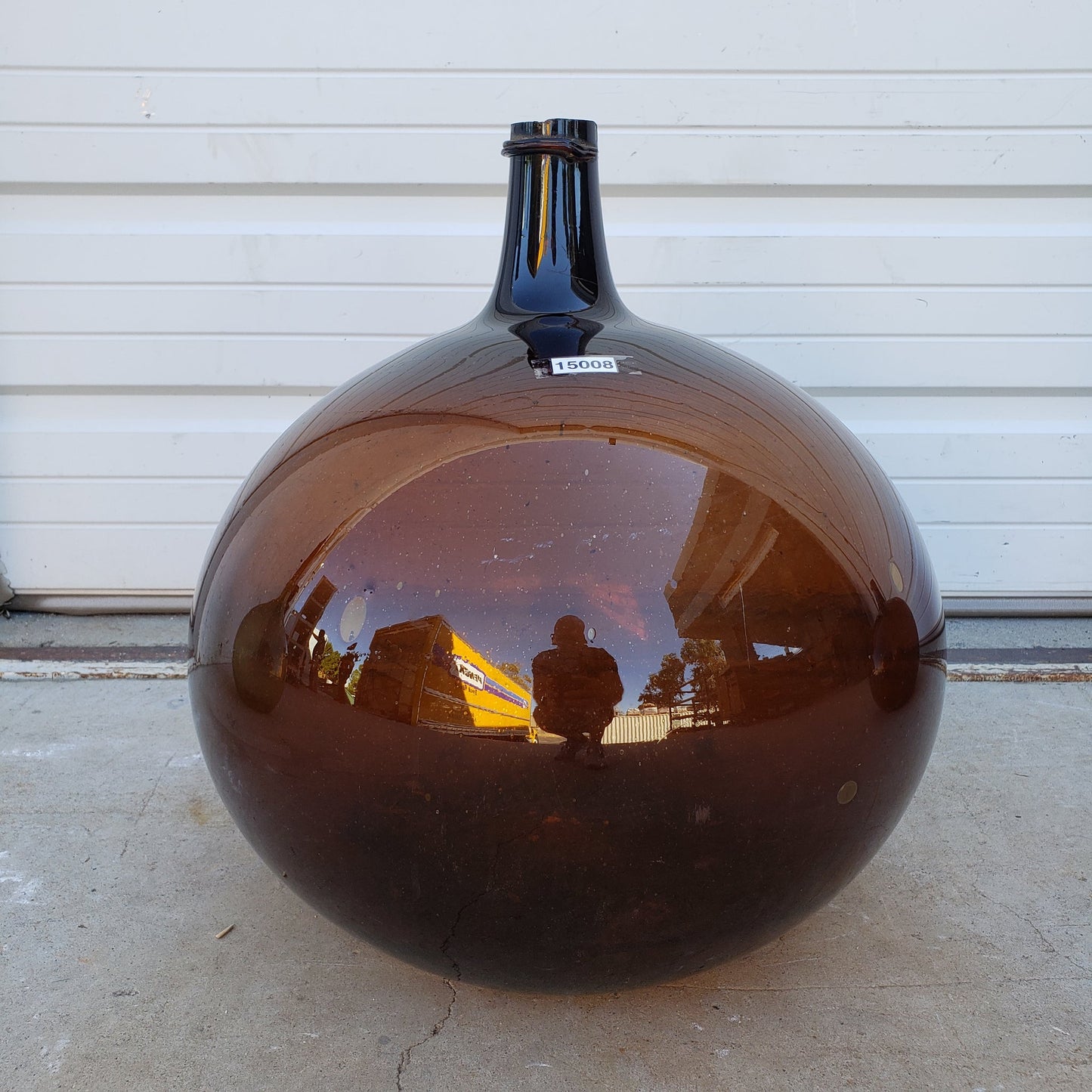 Handblown Large Amber Wine Demijohn