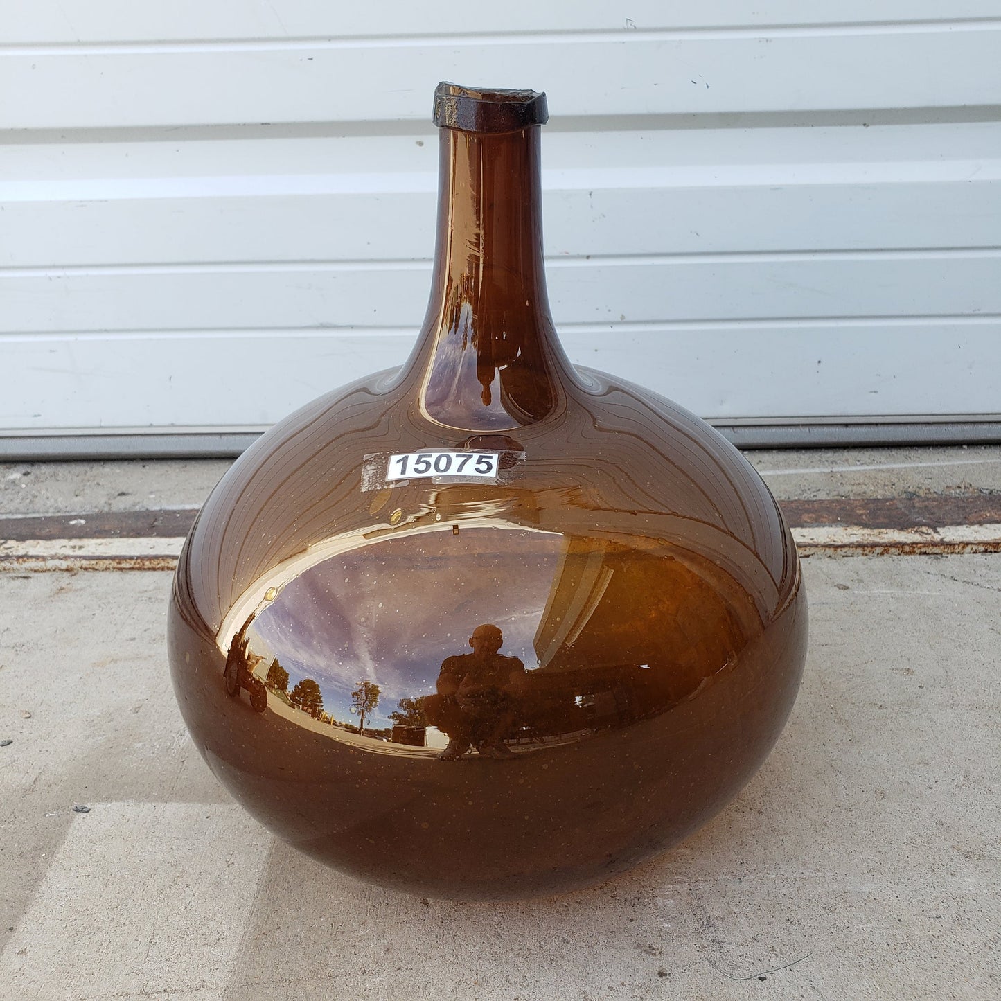 Small Handblown Amber Demijohn
