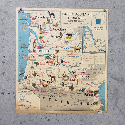 Bassin Aquitain Et Pyrenees / Alpes Jura Plaine Double Sided Map