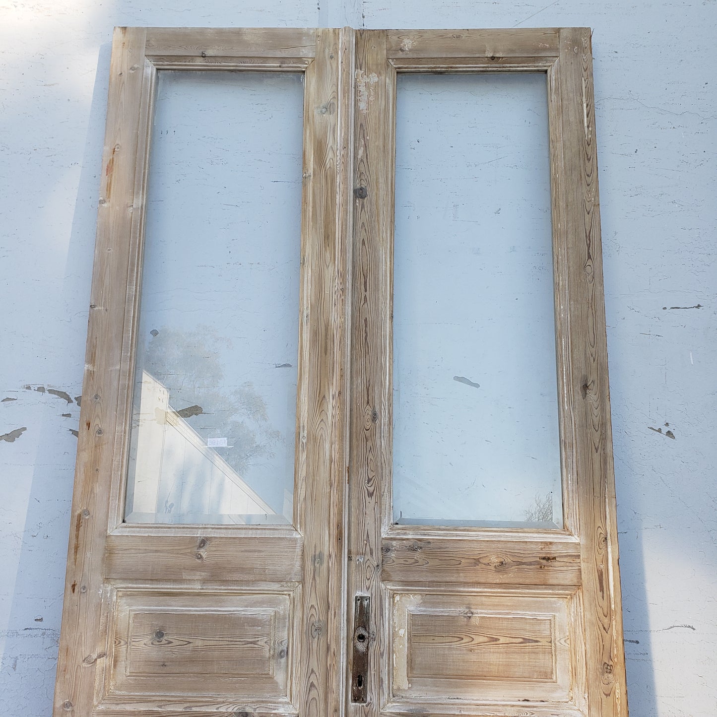 Pair of Washed Wood Doors with 2 Lites