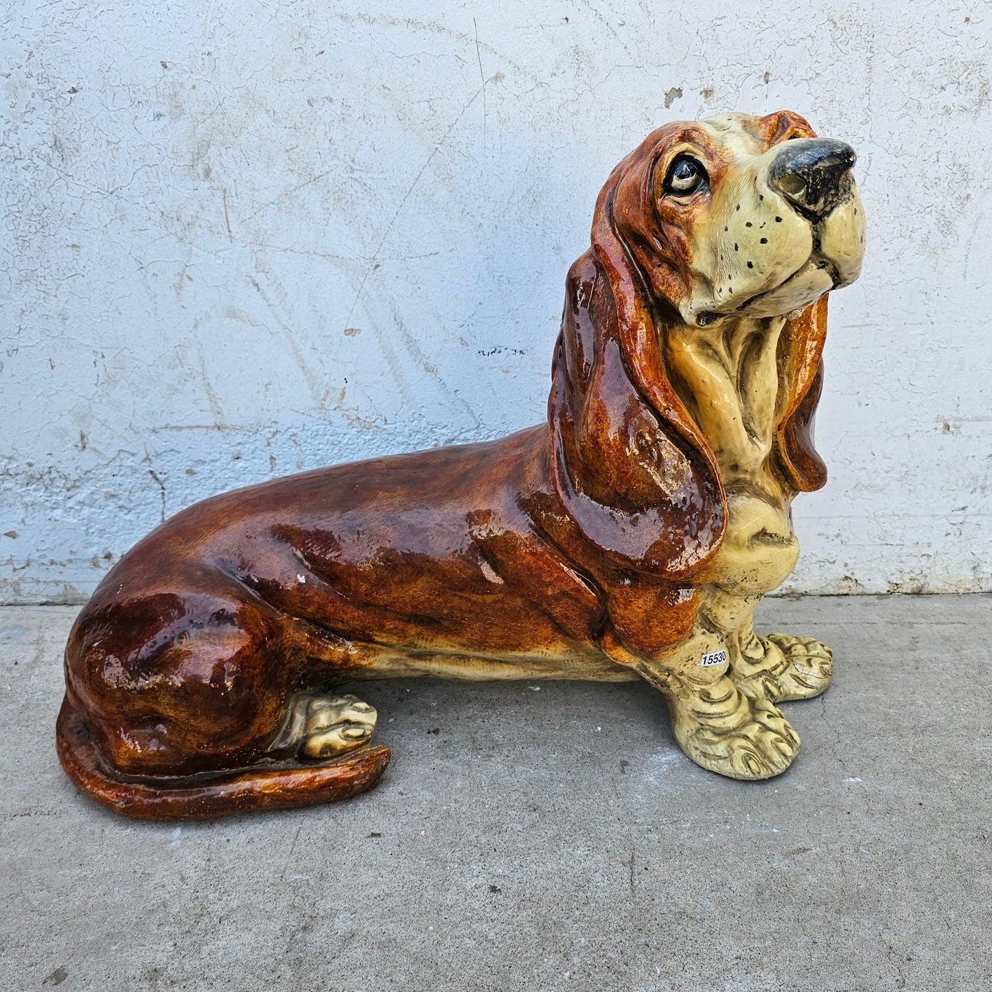 Vintage Resin Basset Hound Statue