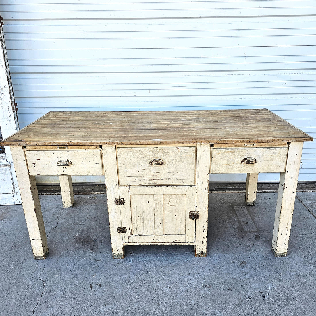Backery Work Table Painted Bakery Work Table – Antiquities Warehouse of Grand Traverse