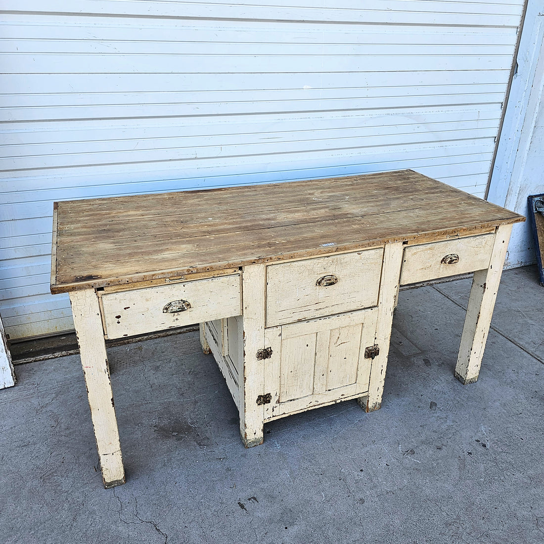 Backery Work Table Painted Bakery Work Table – Antiquities Warehouse of Grand Traverse